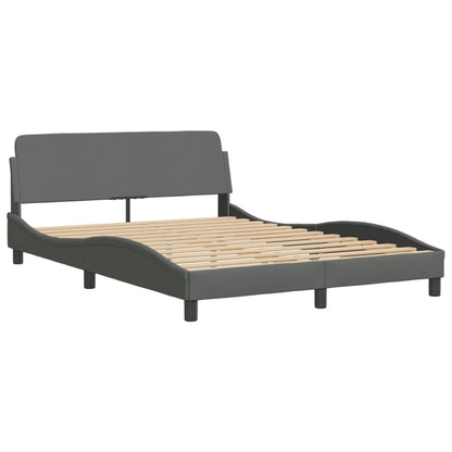 Bed Frame "Dover" Dark Gray 53.9"x74.8" Fabric
