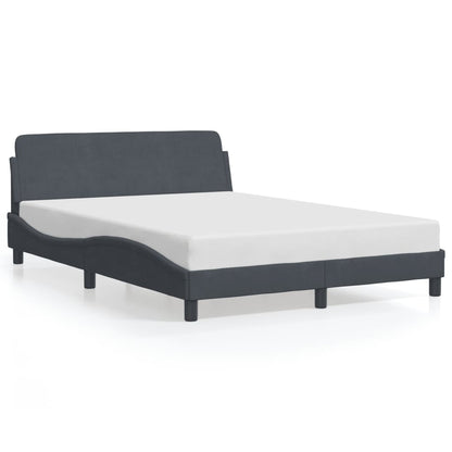 Bed Frame "Dover" Dark Gray 53.9"x74.8" Velvet