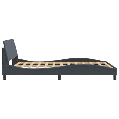Bed Frame "Dover" Dark Gray 53.9"x74.8" Velvet