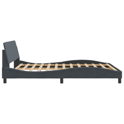 Bed Frame "Dover" Dark Gray 59.8"x79.9" Velvet