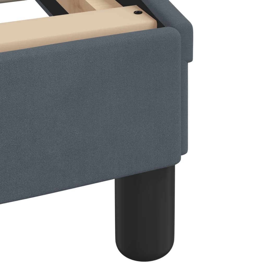 Bed Frame "Dover" Dark Gray 59.8"x79.9" Velvet