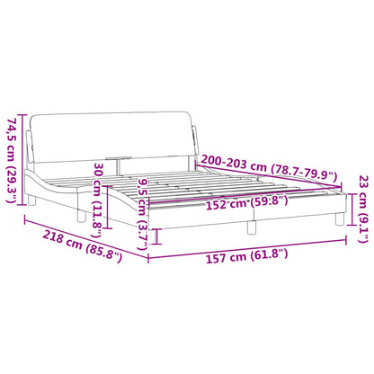 Bed Frame "Dover" Dark Gray 59.8"x79.9" Velvet