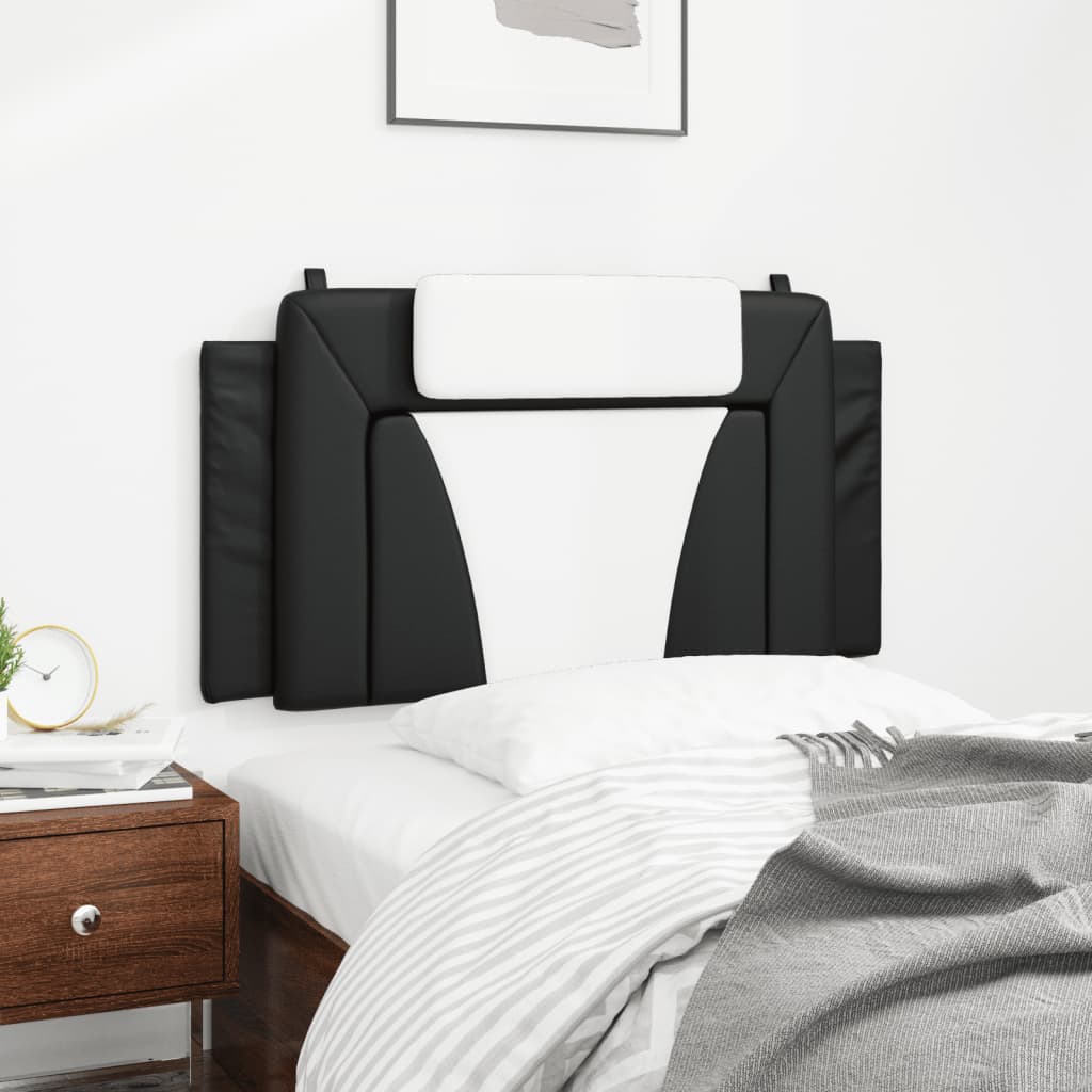 Headboard Cushion "Viana" Black and White 39.4" Faux Leather