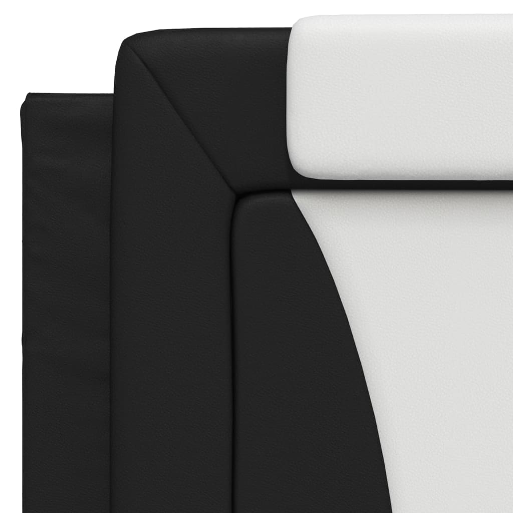 Headboard Cushion "Viana" Black and White 39.4" Faux Leather