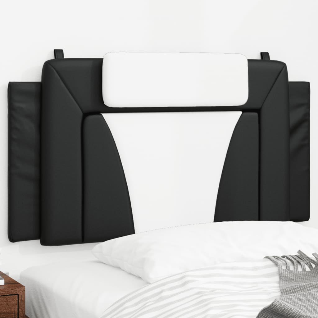 Headboard Cushion "Viana" Black and White 39.4" Faux Leather