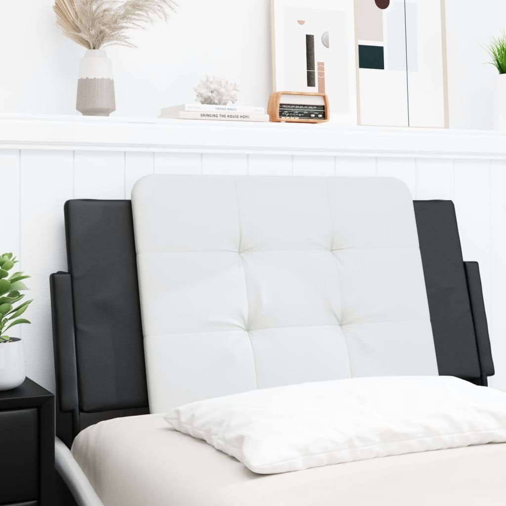 Headboard Cushion "Zadar" Black and White 39.4" Faux Leather