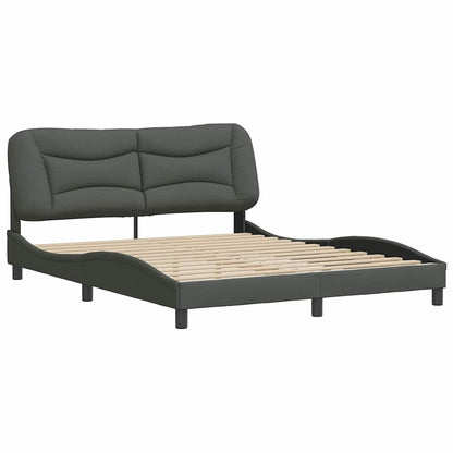 Bed Frame without Mattress "Hvar" Dark Gray 59.8"x79.9" Fabric