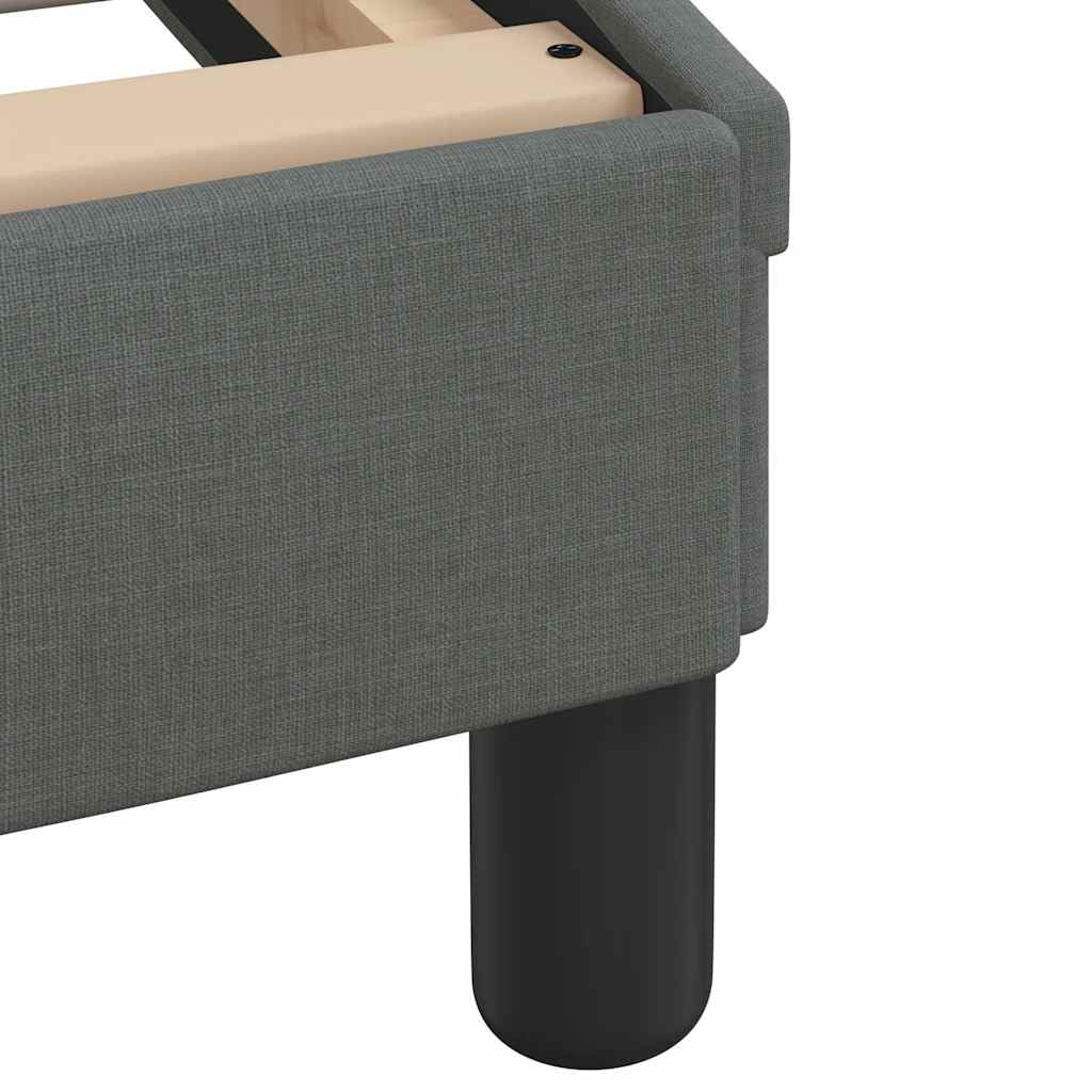 Bed Frame without Mattress "Hvar" Dark Gray 59.8"x79.9" Fabric