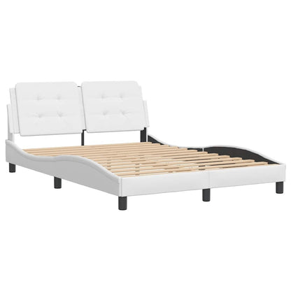 Bed Frame without Mattress "Zadar" White 53.9"x74.8" Faux Leather