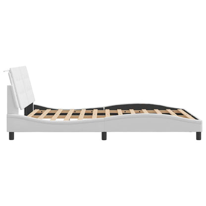 Bed Frame without Mattress "Zadar" White 53.9"x74.8" Faux Leather
