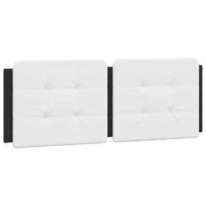 Bed Frame without Mattress "Zadar" Black and White 53.9"x74.8" Faux Leather