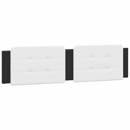 Bed Frame without Mattress "Zadar" Black and White 59.8"x79.9" Faux Leather