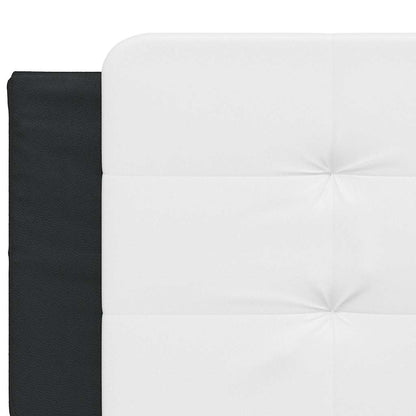 Bed Frame without Mattress "Zadar" Black and White 59.8"x79.9" Faux Leather