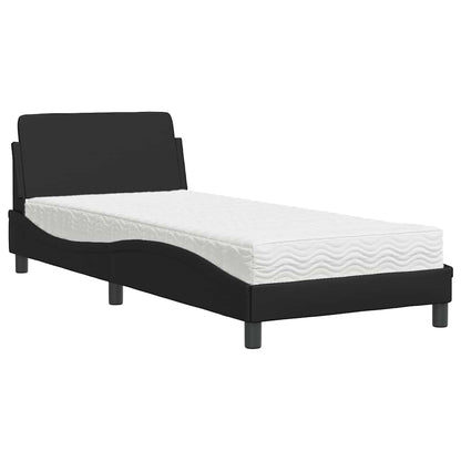 Bed with Mattress "Dover" Black Single Faux Leather