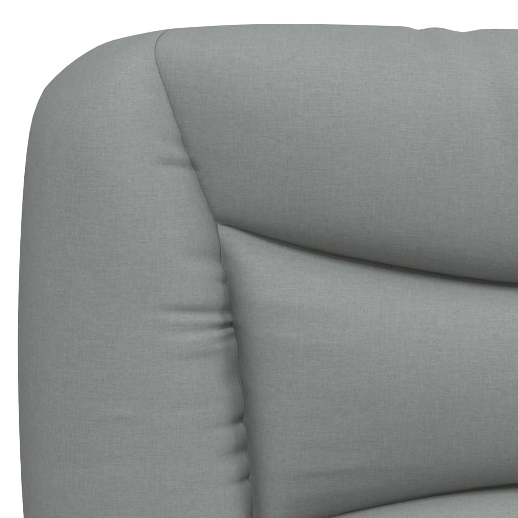 Bed Frame with LED without Mattress "Hvar" Light Gray 76"x79.9" Fabric