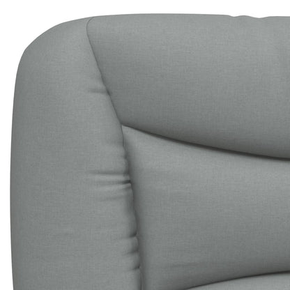 Bed Frame with LED without Mattress "Hvar" Light Gray 76"x79.9" Fabric