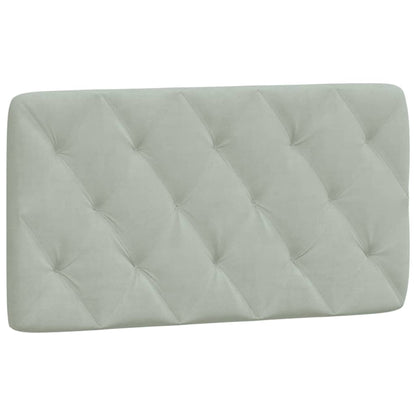 Bed Frame with LED without Mattress Light Gray 39.4"x74.8" Velvet
