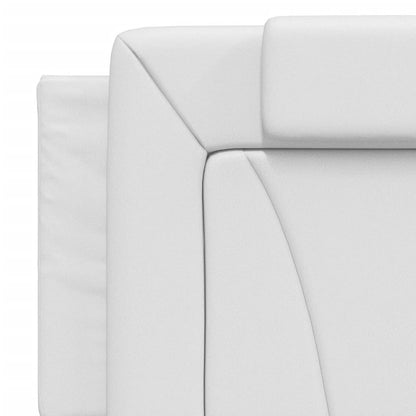 Bed Frame "Viana" with LED without Mattress White 59.8"x79.9