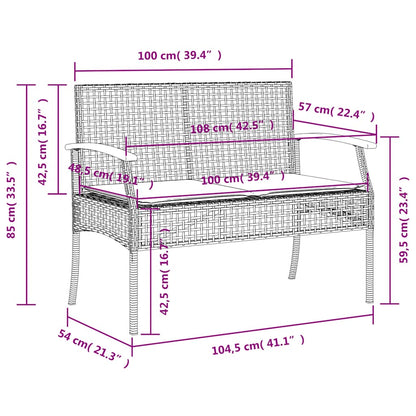 4 Piece Patio Dining Set with Cushions Black Poly Rattan