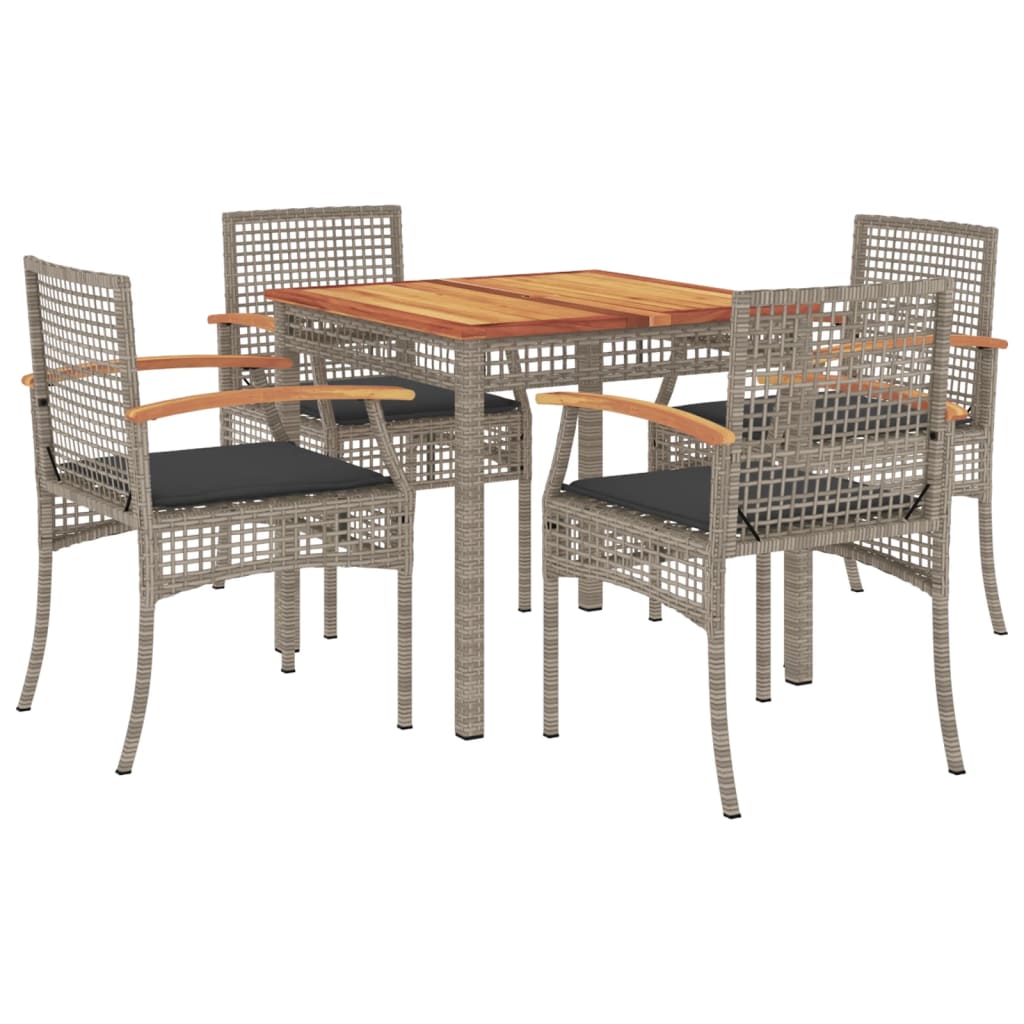 Garden Dining Set | Grey | PE Rattan | 4 Seater