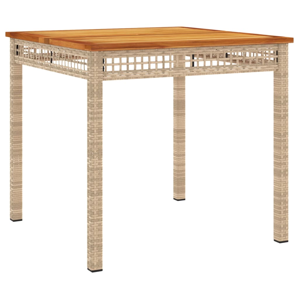 5 Piece Patio Dining Set with Cushions Beige Poly Rattan