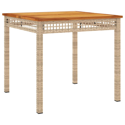 5 Piece Patio Dining Set with Cushions Beige Poly Rattan