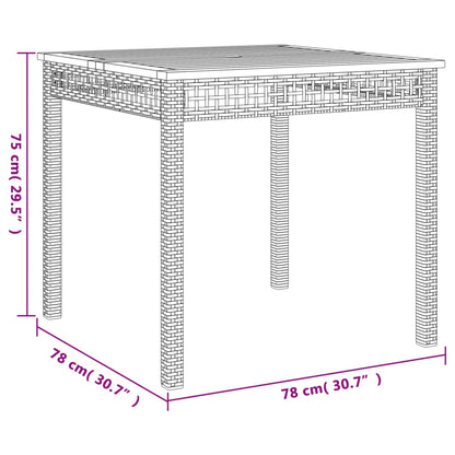 5 Piece Patio Dining Set with Cushions Beige Poly Rattan