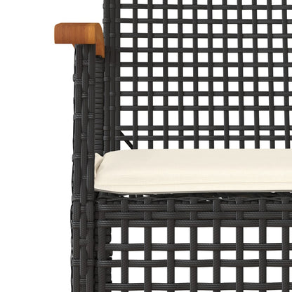 Garden Dining Set | Black | PE Rattan | Medium | Removable Covers