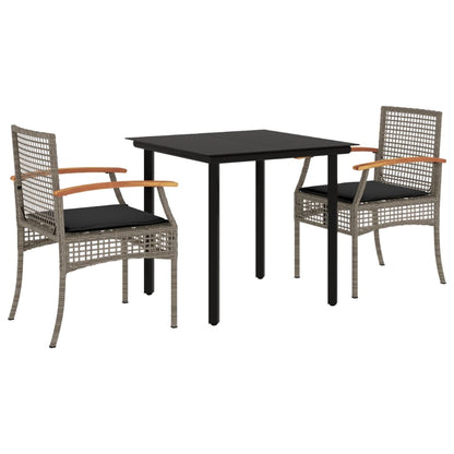 Garden Dining Set | Grey | PE Rattan | UV-Proof Materials