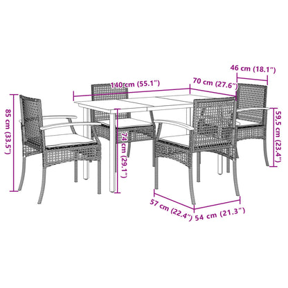 Garden Dining Set | Grey | PE rattan | Medium | UV-resistant materials