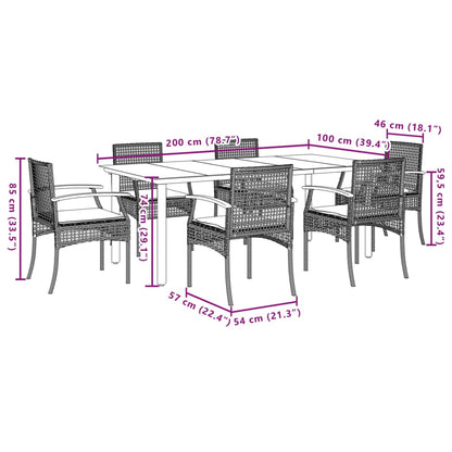 Garden Dining Set | Black and Grey