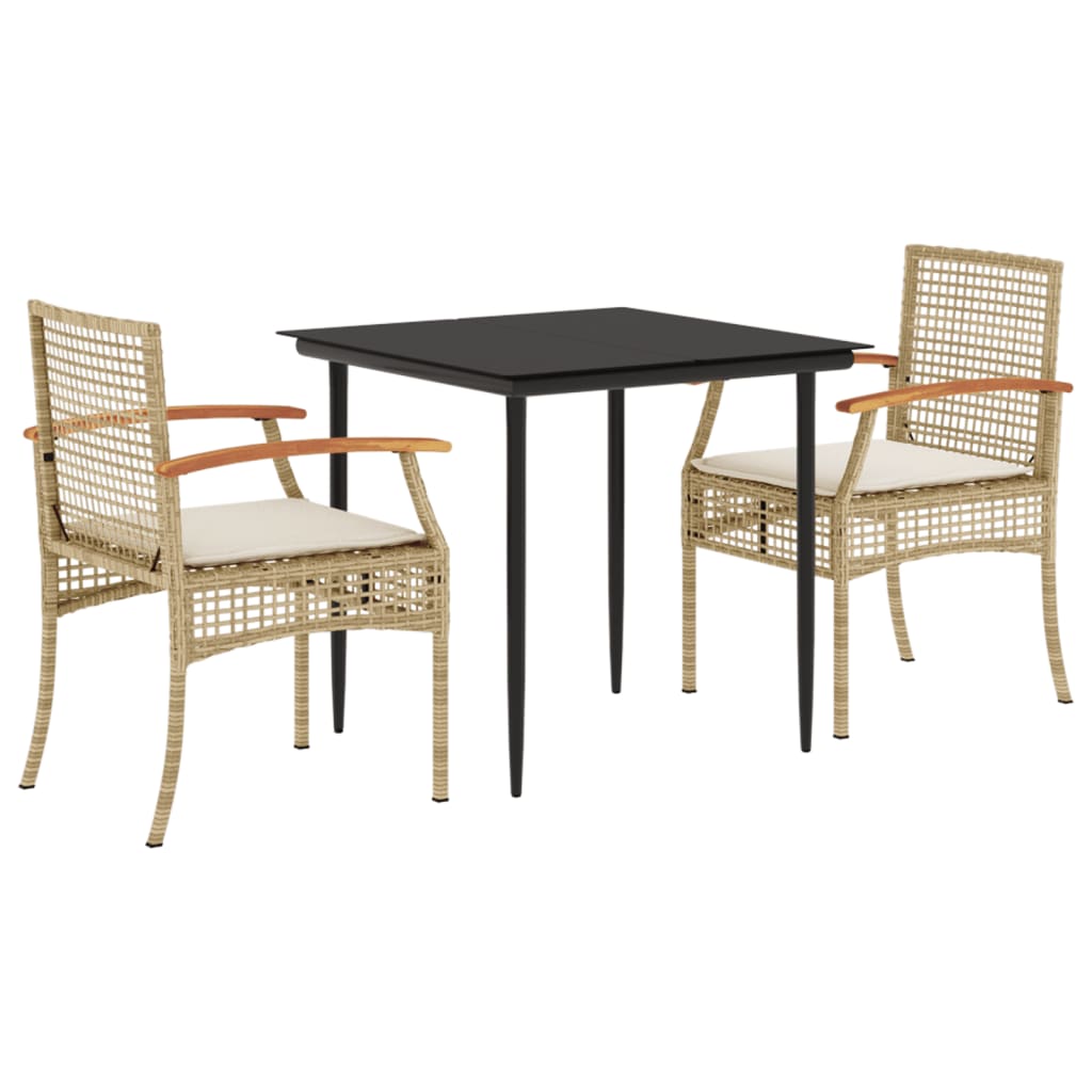 Garden Dining Set | Beige, Black, Cream White