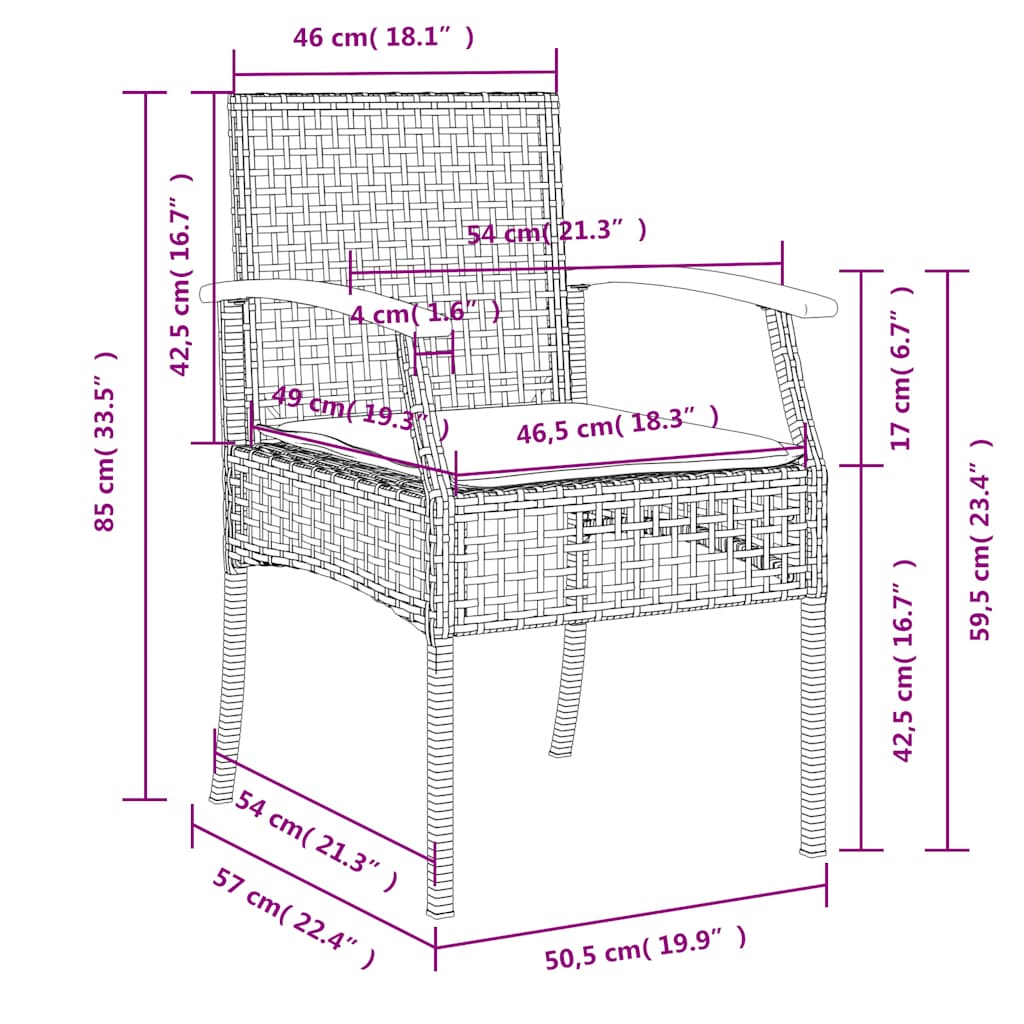 Garden Dining Set | Beige | PE Rattan | Standard | UV-resistant materials