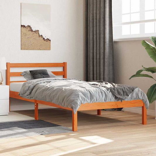 Bed Frame | Wax Brown | Solid pine wood | Small Single | Durable