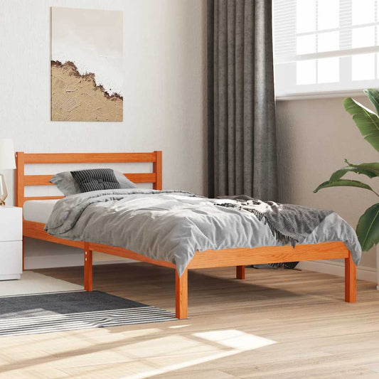 Bed Frame | Wax Brown | Solid pine wood | Single | Durable | Bed Frame