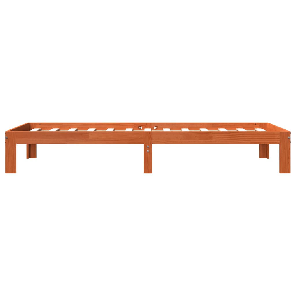 Bed Frame without Mattress Wax Brown 90x190 cm Single Solid Wood Pine