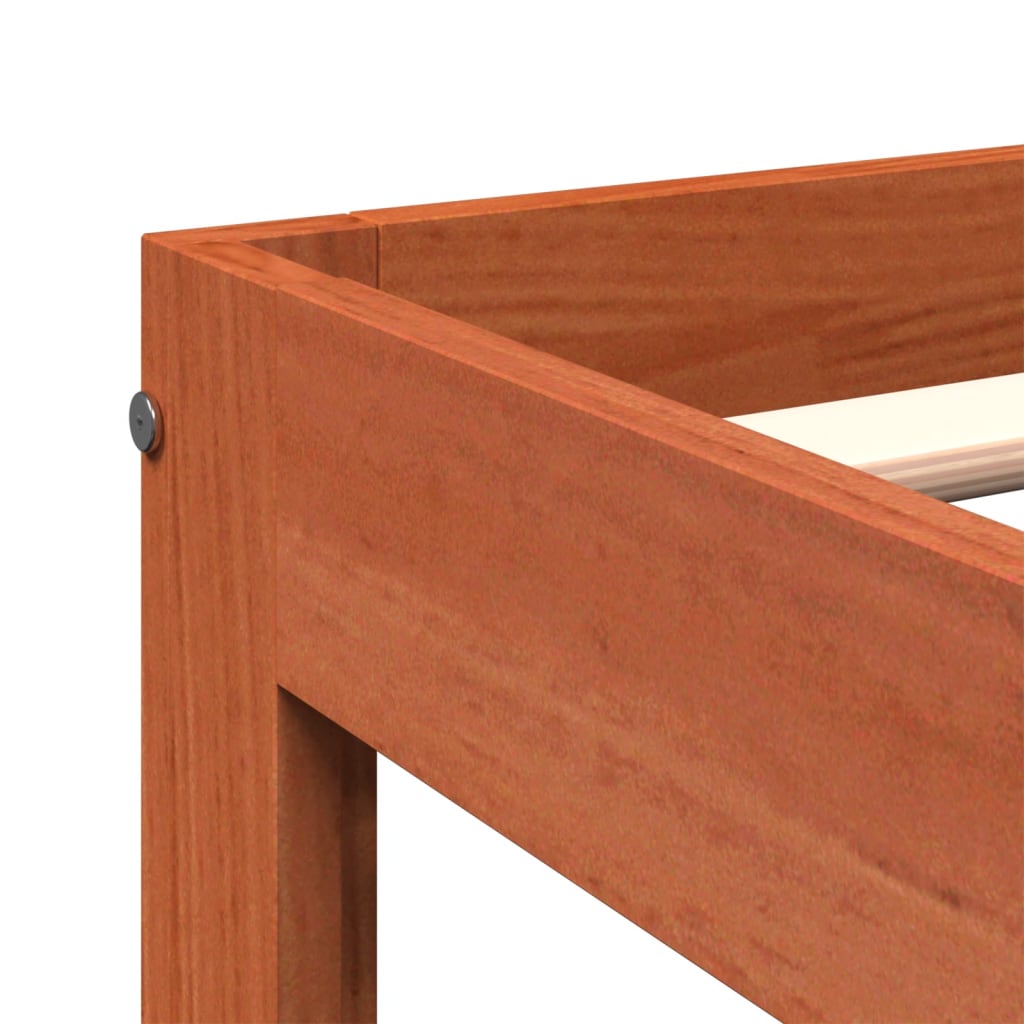 Bed Frame without Mattress Wax Brown 90x200 cm Solid Wood Pine
