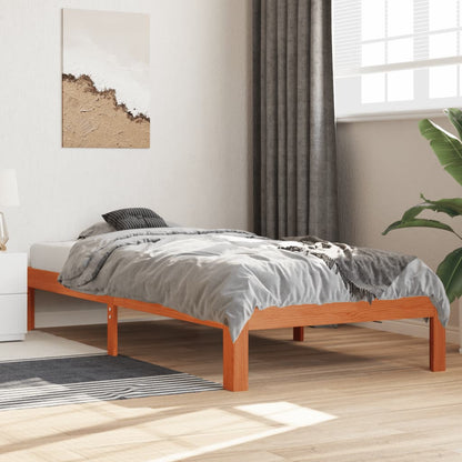Bed Frame without Mattress Wax Brown 90x200 cm Solid Wood Pine