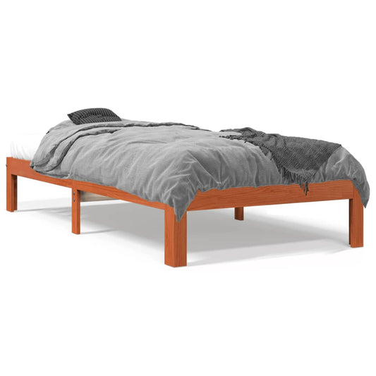 Bed Frame without Mattress Wax Brown 100x200 cm Solid Wood Pine