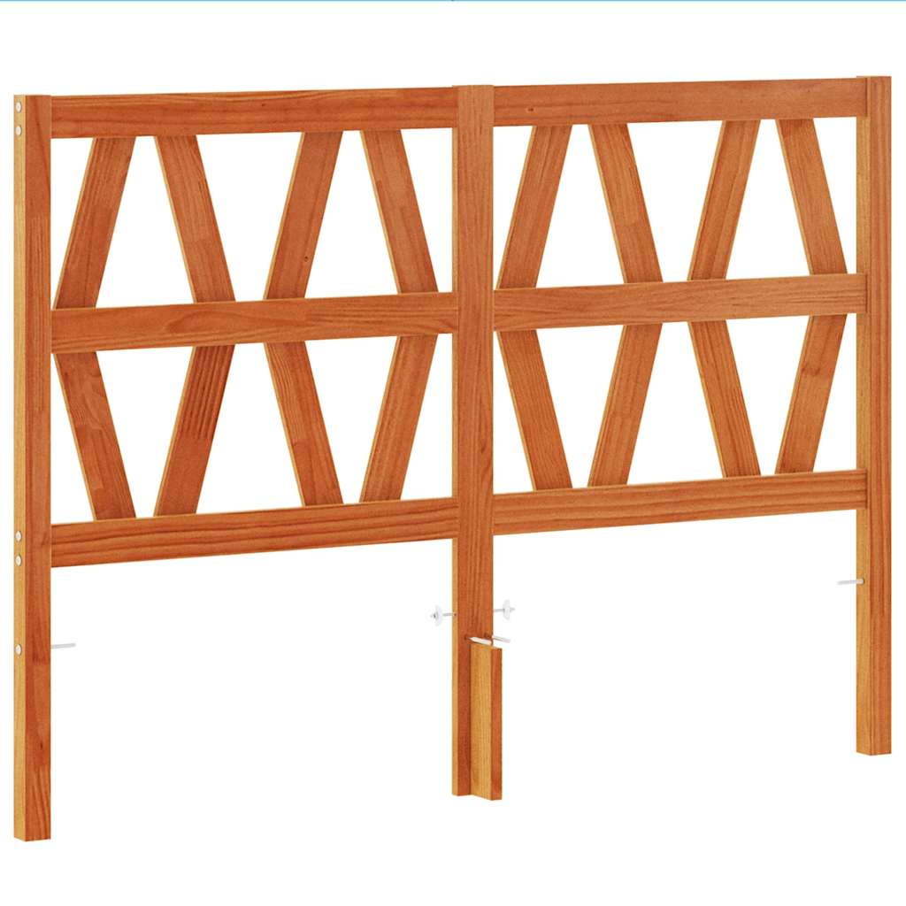 Headboard Wax Brown 135 cm Solid Wood Pine