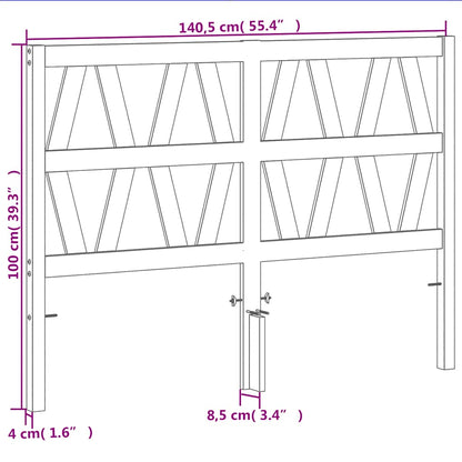 Headboard Wax Brown 135 cm Solid Wood Pine