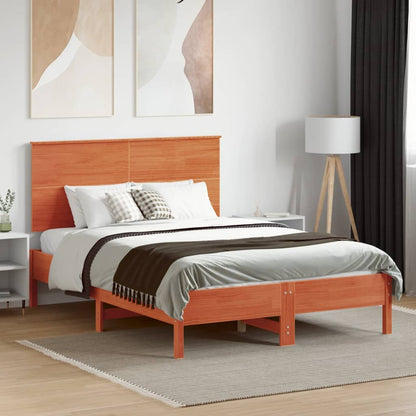 Headboard Wax Brown 120 cm Solid Wood Pine