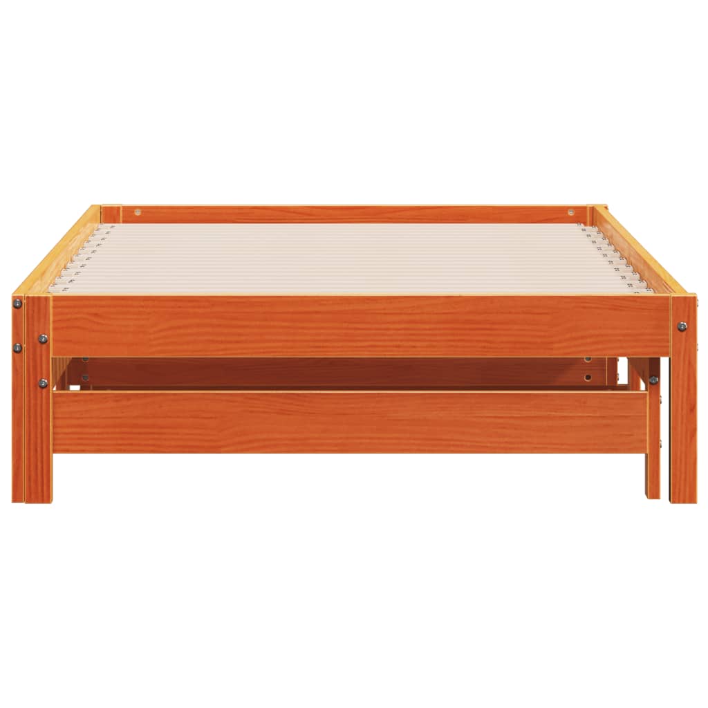 Day Bed with Trundle without Mattress Wax Brown 80x200 cm