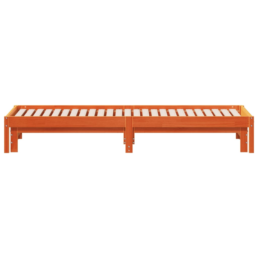 Day Bed with Trundle without Mattress Wax Brown 80x200 cm