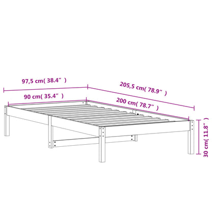 Day Bed without Mattress Wax Brown 90x200 cm Solid Wood Pine