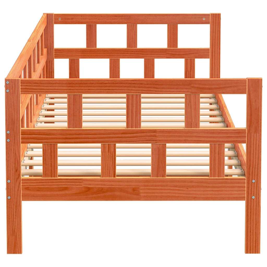 Day Bed without Mattress Wax Brown 90x200 cm Solid Wood Pine
