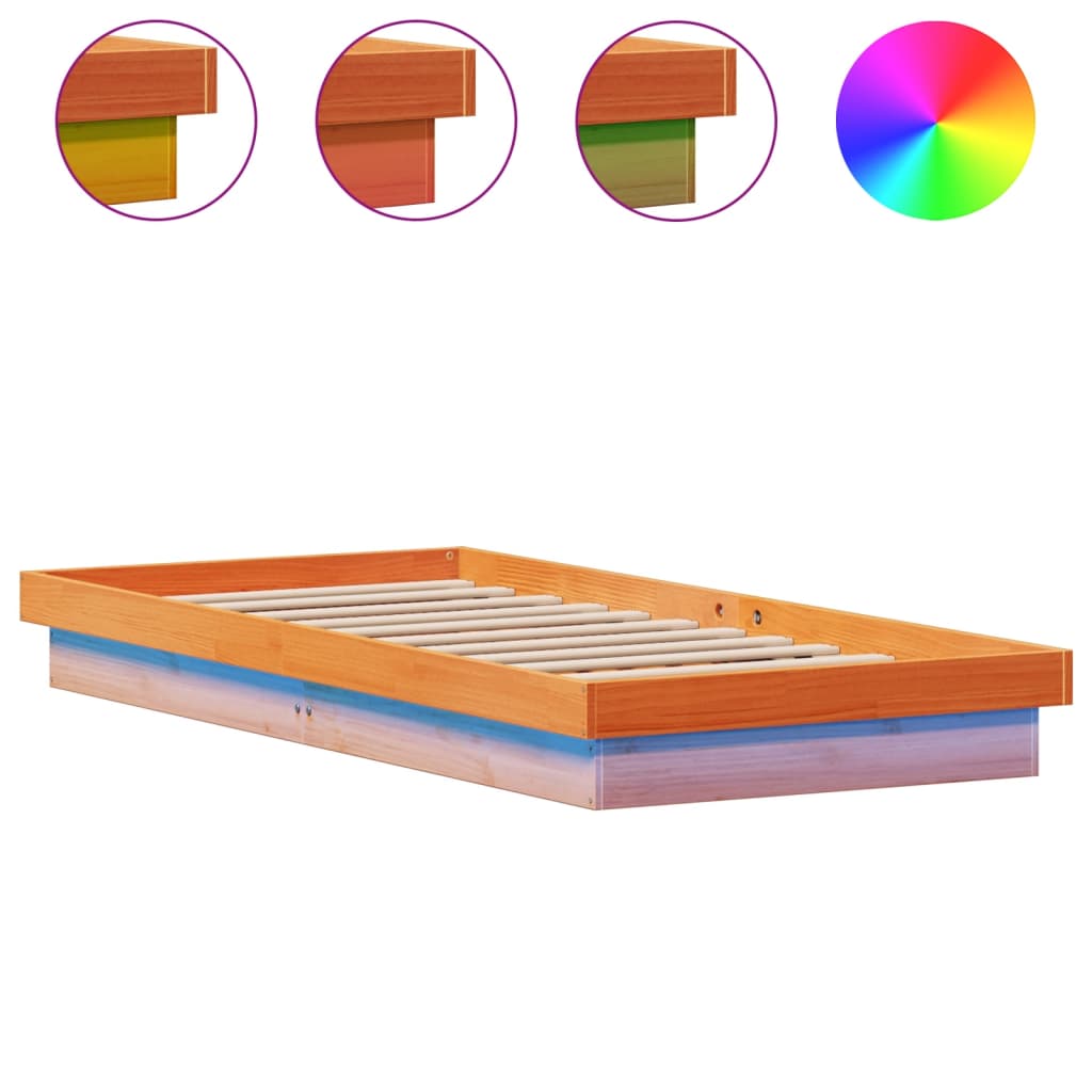 Bed Frame | Wax Brown | Solid pine wood, Plywood | Single | Bed Frame