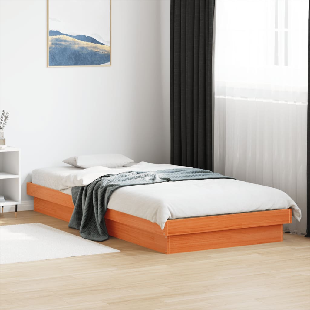 Bed Frame | Wax Brown | Solid pine wood, Plywood | Single | Bed Frame