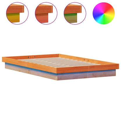 Bed Frame | Wax brown | Solid pine wood | Double | Bed Frame
