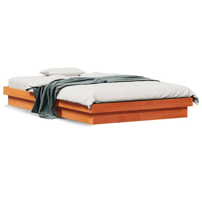 Bed Frame | Wax brown | Solid pine wood | Double | Bed Frame